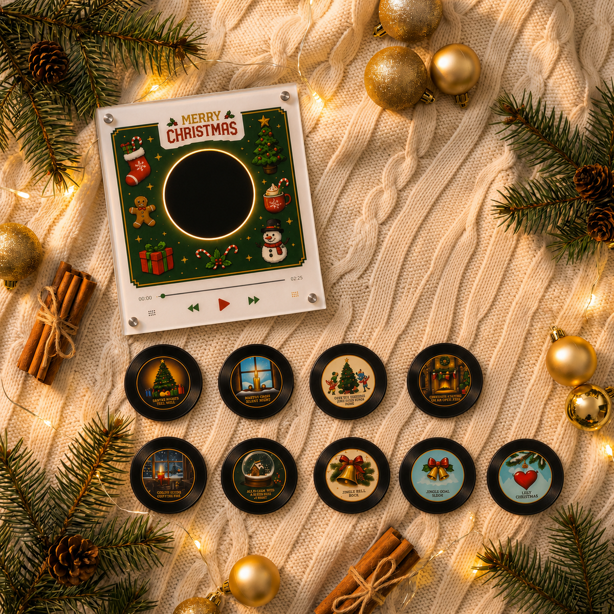 Christmas Vinyl Player Set